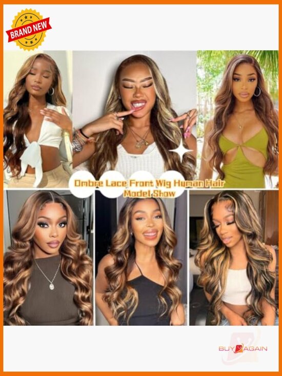 200 Density 28 Inch Body Wave Lace Front Wig Human Hair Pre Plucked Glueless HD main image 6